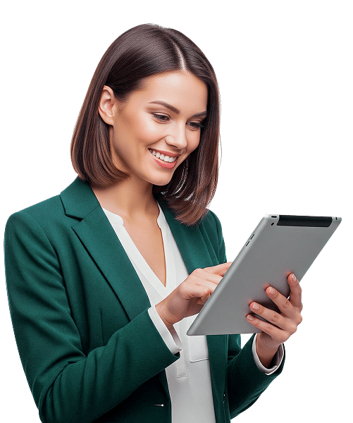 Mulher olhando um Tablet